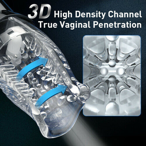 TORNADO -5 Rotating + 10 Vibrating Transparent Sleeve Oral Sex Cup
