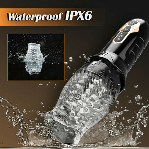 TORNADO -5 Rotating + 10 Vibrating Transparent Sleeve Oral Sex Cup