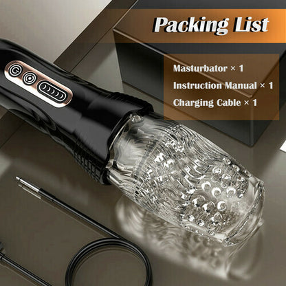 TORNADO -5 Rotating + 10 Vibrating Transparent Sleeve Oral Sex Cup