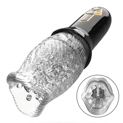TORNADO -5 Rotating + 10 Vibrating Transparent Sleeve Oral Sex Cup