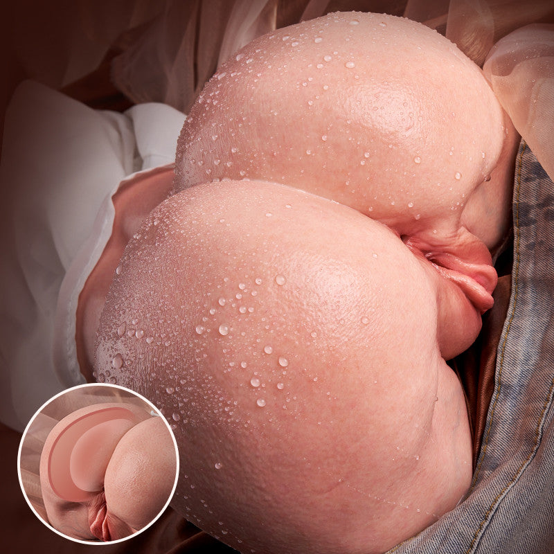 Luna -Ultra-Realistic Dual-Layer Silicone Butt Masturbator with 2 Tight Tunnels (Vaginal & Anal) Lifelike Por