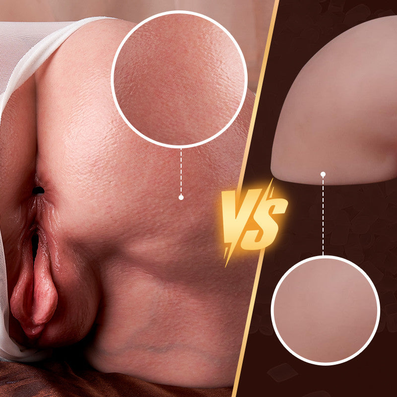 Luna -Ultra-Realistic Dual-Layer Silicone Butt Masturbator with 2 Tight Tunnels (Vaginal & Anal) Lifelike Por
