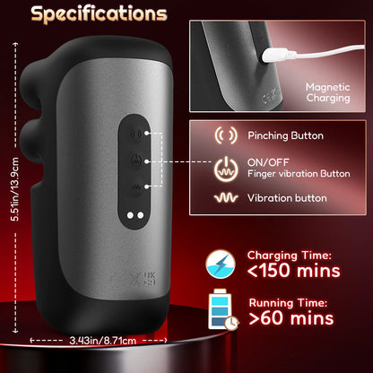 Evans - Automatic 10 Finger Pinchin & Tapping for Massage Therapy Penis Vibrator