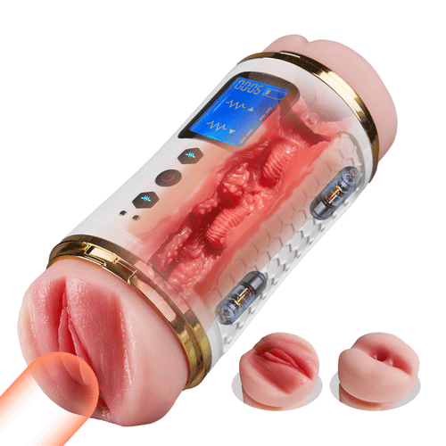 Throb - Fleshy Labia & Anal Tight Experience Dual-End Sucking in One Automatic Male Masturbator