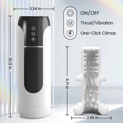 Saith - Free Masturbator 7-Mode Telescoping Vibration with 42°C Heating for Intense Solo Sessions