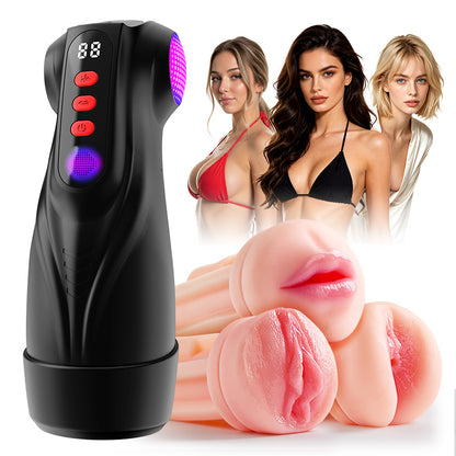 Daphn - 3 Interchangeable Sleeves Suction & Vibration Multi-Sensation Experience Automatic Male Masturbator