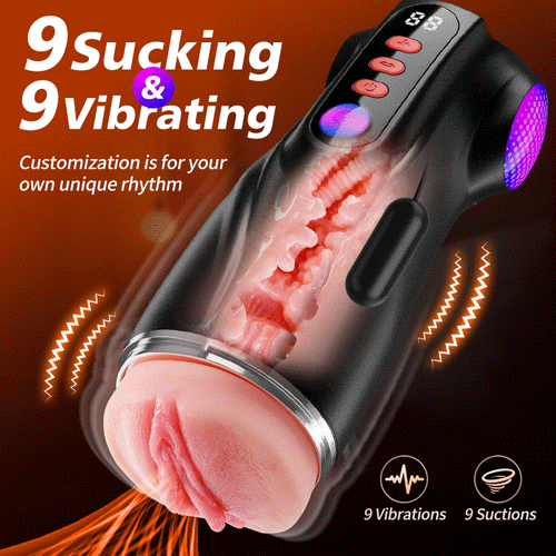 2026 New Model 3 Sleeves Pocket Pussy Penis Pump with 9 Sucking & 9 Vibrating Male masturbator