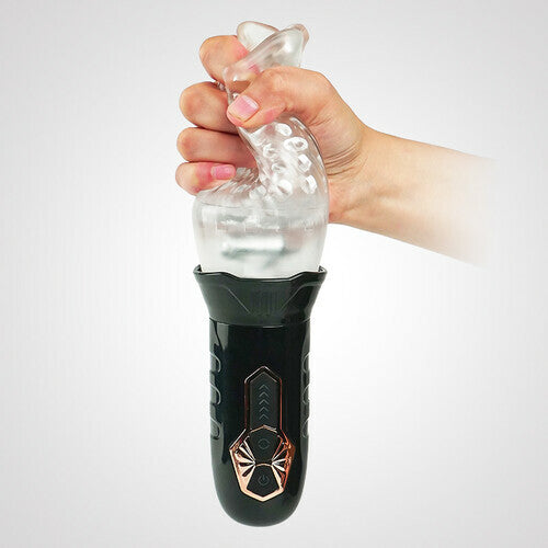TORNADO -5 Rotating + 10 Vibrating Transparent Sleeve Oral Sex Cup
