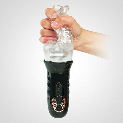 TORNADO -5 Rotating + 10 Vibrating Transparent Sleeve Oral Sex Cup