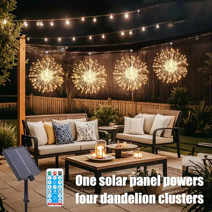 🎆 4-Pack Solar Fireworks Lights — 480 LEDs