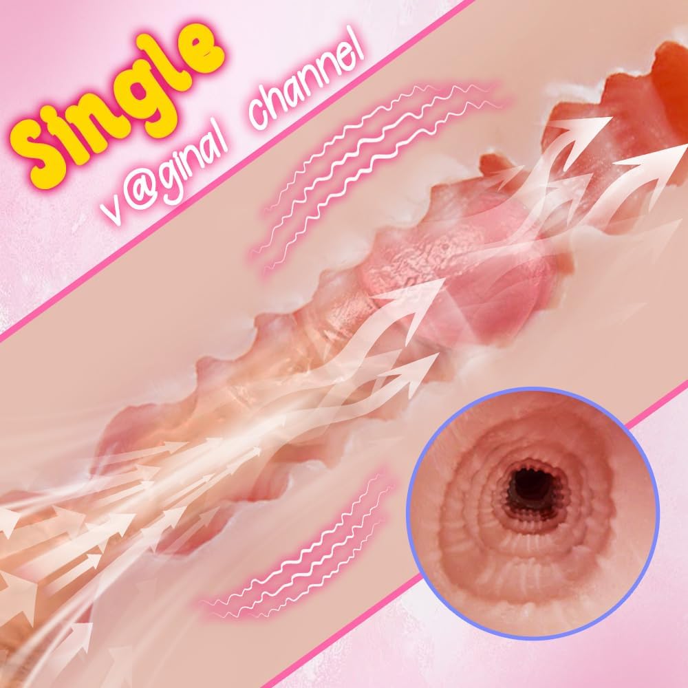 Realistic Pussy Ass Automatic Masturbator Masturbator Doll with 3D Vaginal Channel，5 Sucking & 7 Vibrating Sex Doll for Men