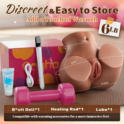 Private Ritual | Warm Brown Skin & Pearl-Chain Latina Lifelike TPE Dual-Hole Ass Sex Torso-Maya