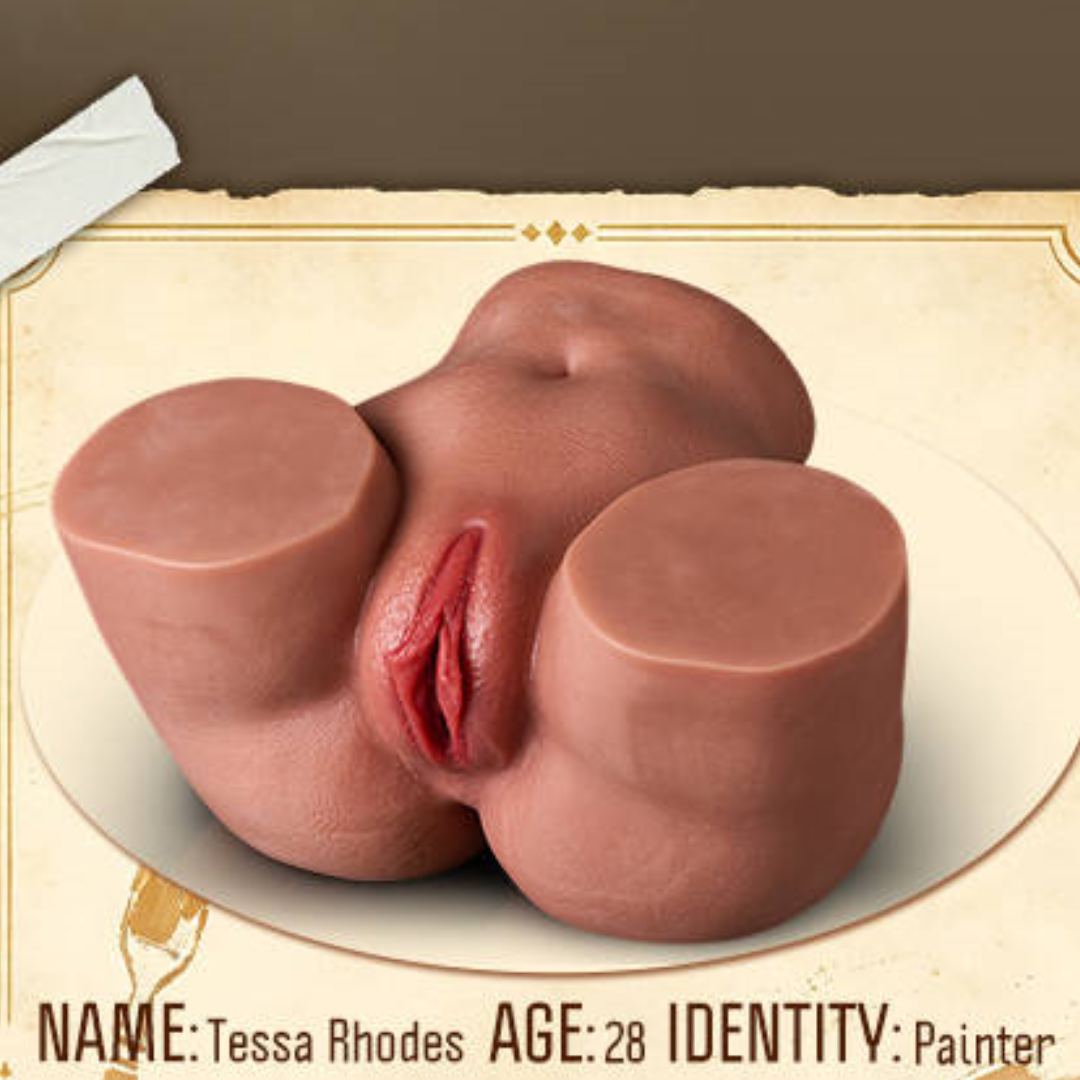 Tessa - Realistic Brown Butt Masturbator Dual Tunnel Vagina & Anus Soft Skin Texture Male Sex Doll Torso