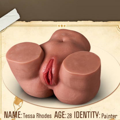 Tessa - Realistic Brown Butt Masturbator Dual Tunnel Vagina & Anus Soft Skin Texture Male Sex Doll Torso