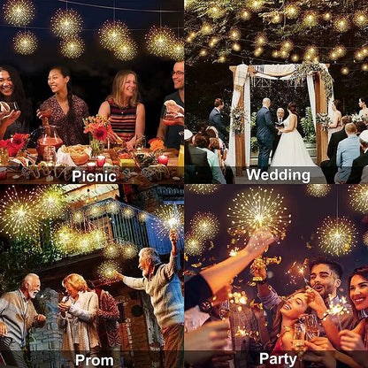 🎆 4-Pack Solar Fireworks Lights — 480 LEDs