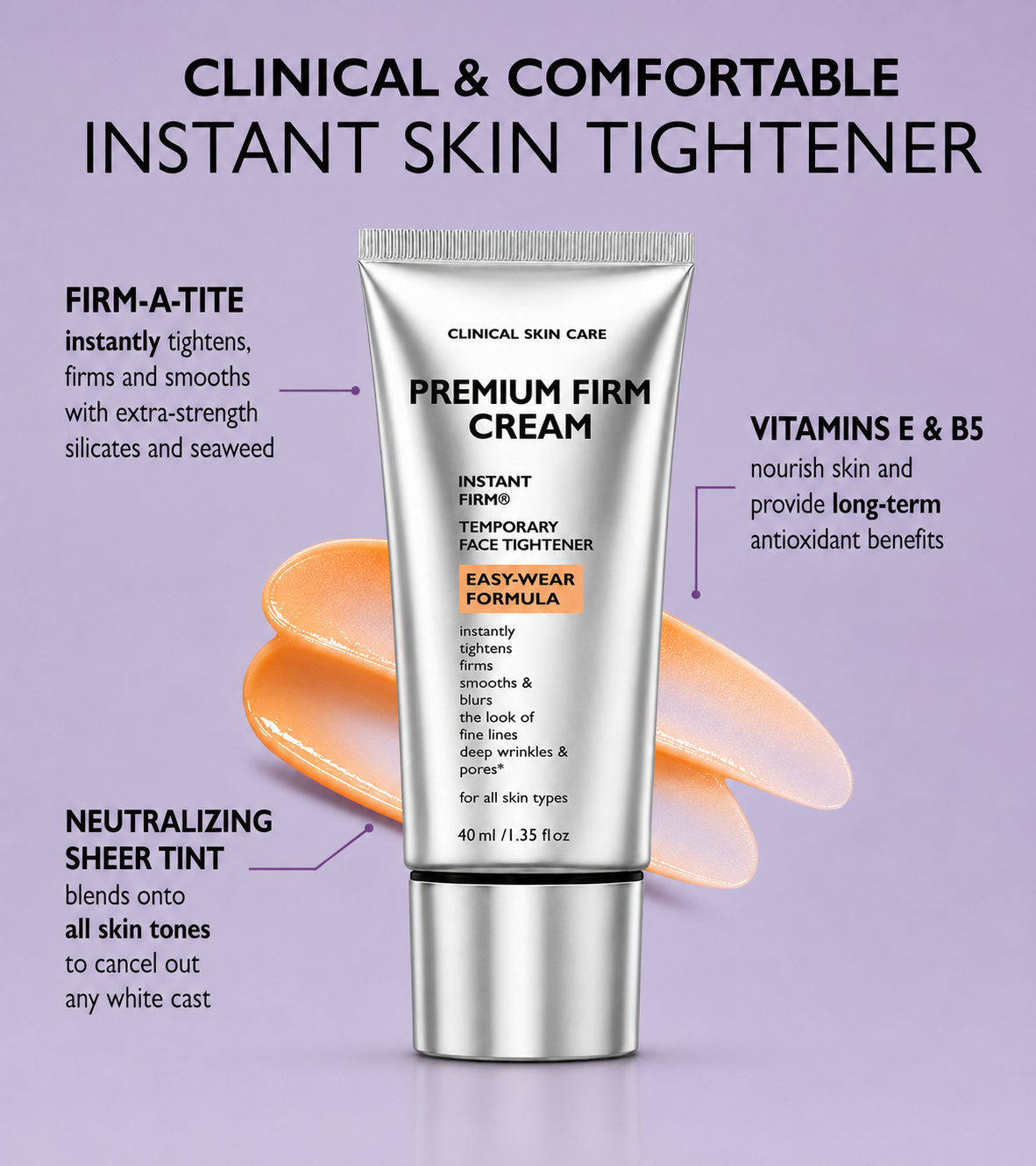 Instant Firming Temporary Face Tightener Easy-Wear Formula