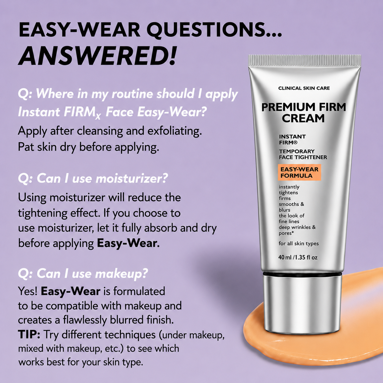 Instant Firming Temporary Face Tightener Easy-Wear Formula